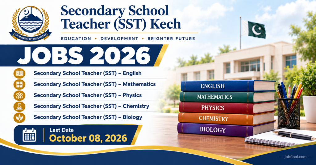Secondary School Teacher (SST) Kech Jobs 2026