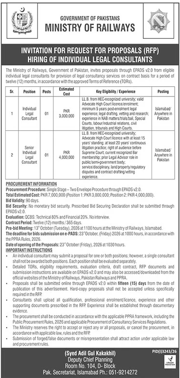 Ministry of Railways Jobs 2026