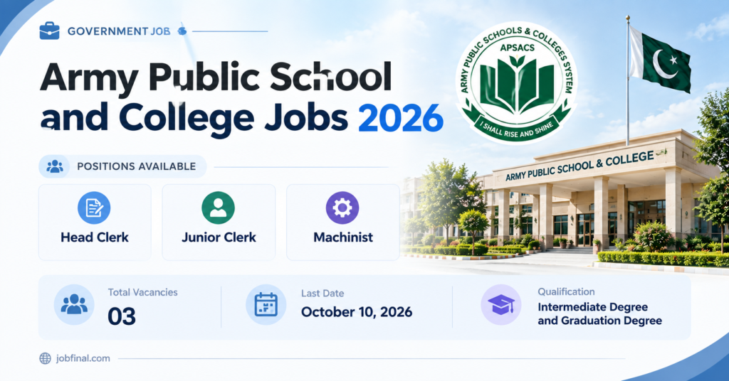 Army Public School and College Jobs 2026