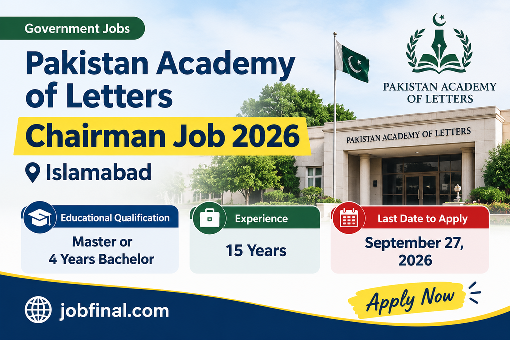 Pakistan Academy of Letters Chairman Job 2026 – Islamabad