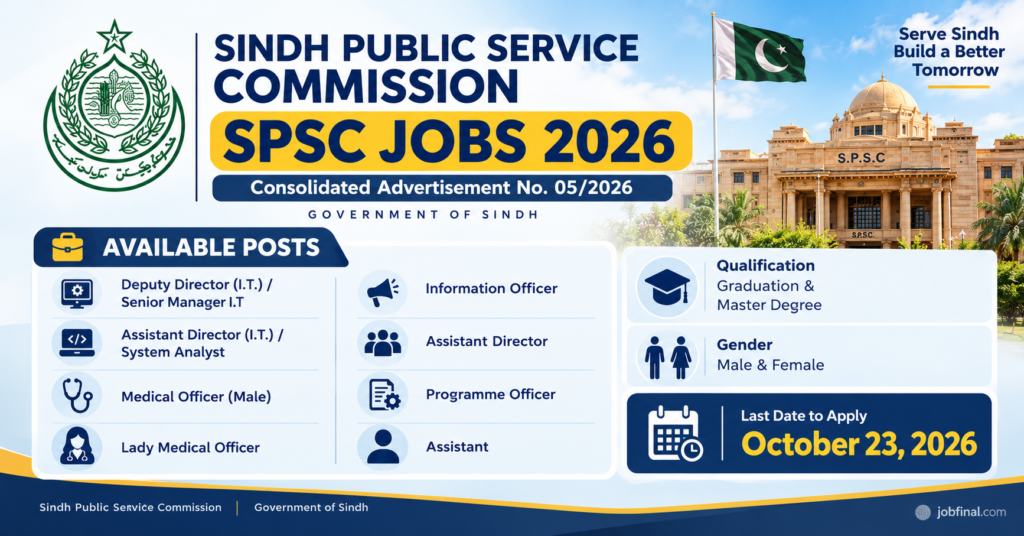 Sindh Public Service Commission SPSC Jobs 2026