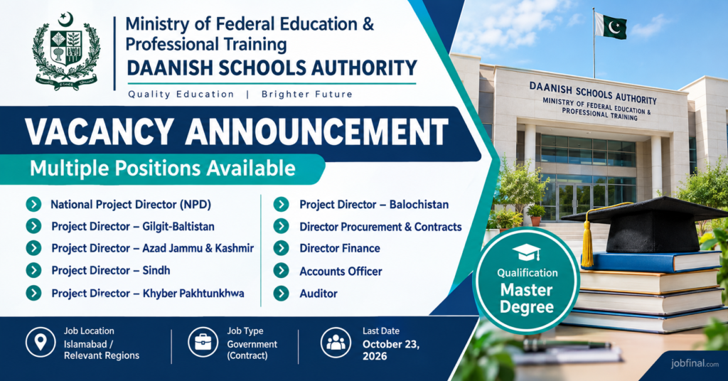 Daanish Schools Authority Jobs 2026 – Latest Vacancies Update