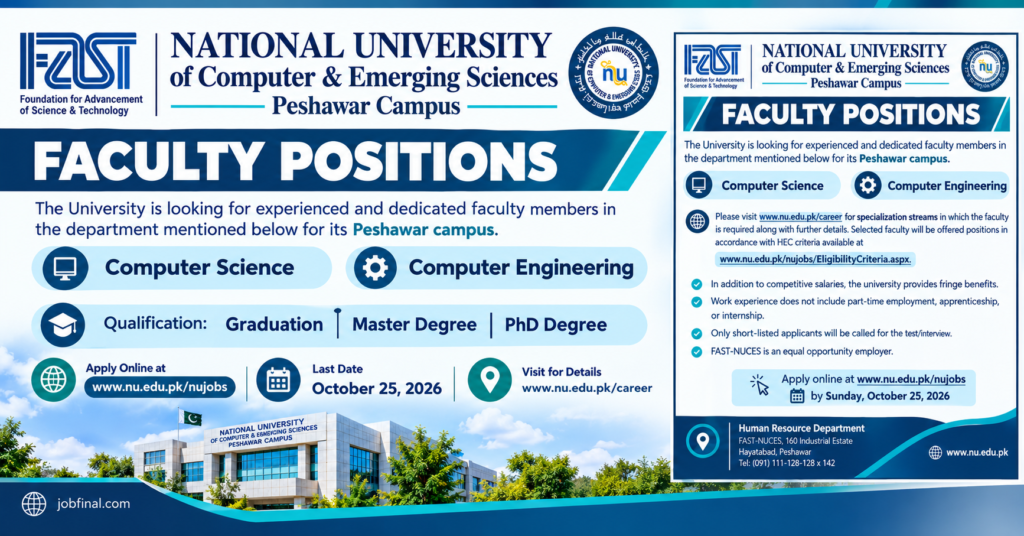 National University of Computer and Emerging Sciences NUCES Jobs 2026