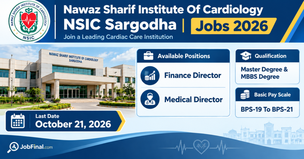 Nawaz Sharif Institute Of Cardiology NSIC Sargodha Jobs 2026