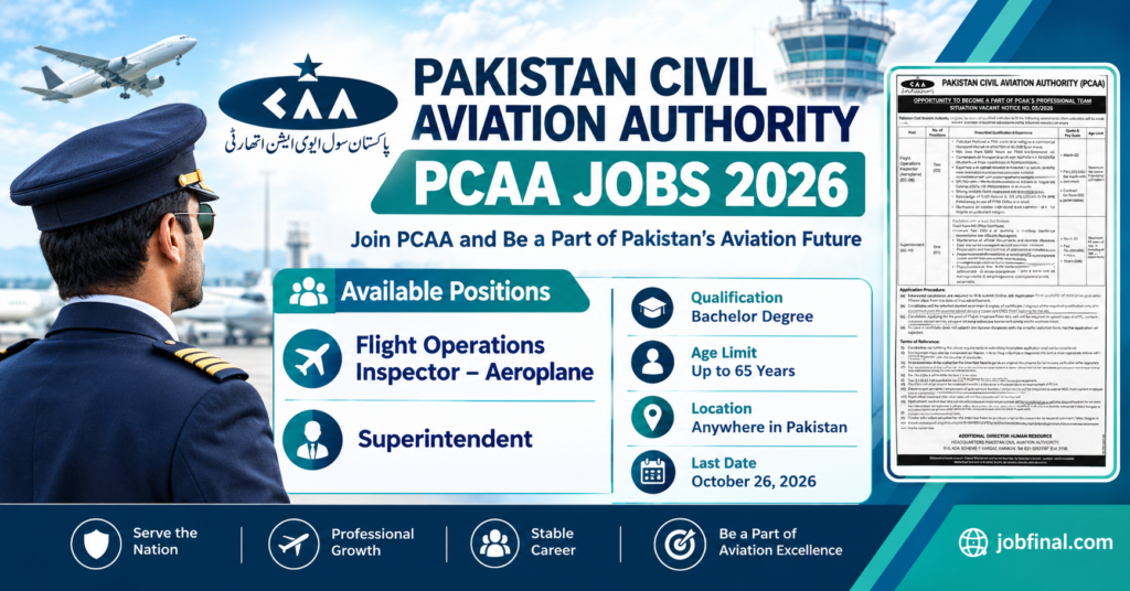 Pakistan Civil Aviation Authority PCAA Jobs 2026